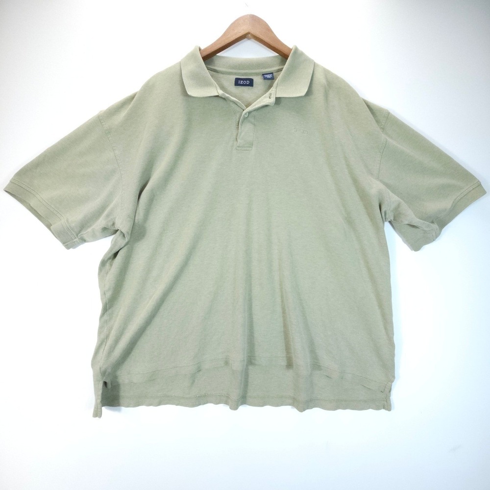 Vintage IZOD Polo Shirt Mens XXL Green Streetwear Skate Cotton Short Sleeve